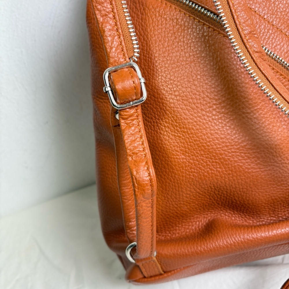 VALENTINA Made In Italy Pebbled Leather Convertible Backpack NEW W TAGS - Picture 15 of 16